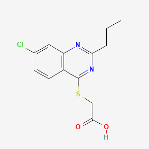 molecular formula C13H13ClN2O2S B13632624 2-[(7-Chloro-2-propylquinazolin-4-yl)sulfanyl]acetic acid 