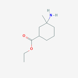 molecular formula C10H19NO2 B13632629 Ethyl 3-amino-3-methylcyclohexane-1-carboxylate 