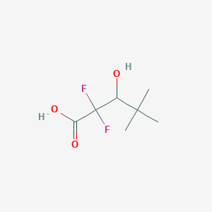 molecular formula C7H12F2O3 B13632630 2,2-Difluoro-3-hydroxy-4,4-dimethylpentanoic acid CAS No. 681240-16-4