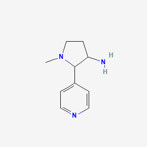 molecular formula C10H15N3 B13632703 1-Methyl-2-(pyridin-4-yl)pyrrolidin-3-amine CAS No. 1339161-83-9