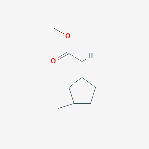 molecular formula C10H16O2 B13632724 Methyl 2-(3,3-dimethylcyclopentylidene)acetate 