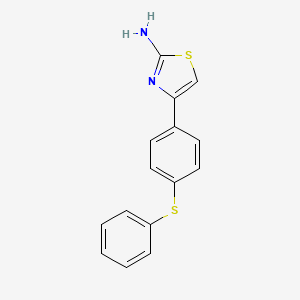 molecular formula C15H12N2S2 B1363275 4-(4-Phenylsulfanylphenyl)-thiazol-2-ylamine CAS No. 333773-69-6