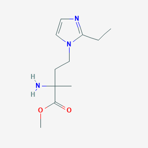 molecular formula C11H19N3O2 B13632758 Methyl 2-amino-4-(2-ethyl-1h-imidazol-1-yl)-2-methylbutanoate 