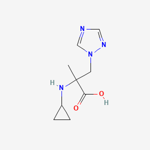 molecular formula C9H14N4O2 B13632774 2-(Cyclopropylamino)-2-methyl-3-(1h-1,2,4-triazol-1-yl)propanoic acid 