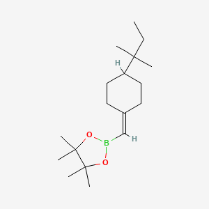 molecular formula C18H33BO2 B13632782 4,4,5,5-Tetramethyl-2-((4-(tert-pentyl)cyclohexylidene)methyl)-1,3,2-dioxaborolane 