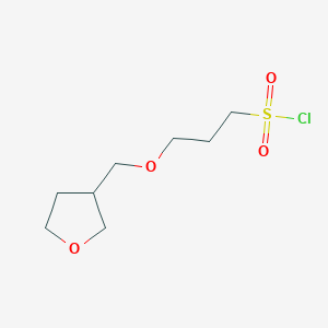 molecular formula C8H15ClO4S B13632820 3-[(Oxolan-3-yl)methoxy]propane-1-sulfonyl chloride 