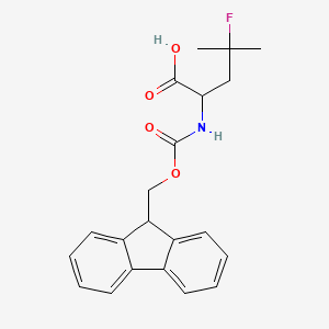 molecular formula C21H22FNO4 B13632828 2-((((9H-Fluoren-9-yl)methoxy)carbonyl)amino)-4-fluoro-4-methylpentanoic acid 