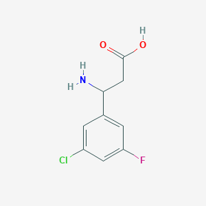 molecular formula C9H9ClFNO2 B13632845 3-Amino-3-(3-chloro-5-fluorophenyl)propanoic acid 