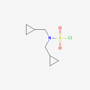 molecular formula C8H14ClNO2S B13632857 Bis(cyclopropylmethyl)sulfamoyl chloride 