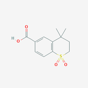 molecular formula C12H14O4S B13632924 4,4-dimethyl-1,1-dioxo-2,3-dihydrothiochromene-6-carboxylic acid 