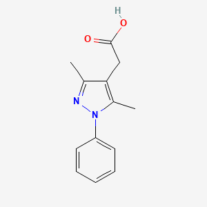 molecular formula C13H14N2O2 B1363293 (3,5-dimethyl-1-phenyl-1H-pyrazol-4-yl)acetic acid CAS No. 32710-88-6