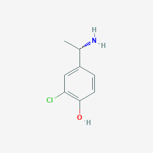 molecular formula C8H10ClNO B13632949 (s)-4-(1-Aminoethyl)-2-chlorophenol 