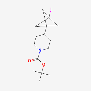 molecular formula C15H24INO2 B13632985 Tert-butyl 4-{3-iodobicyclo[1.1.1]pentan-1-yl}piperidine-1-carboxylate 