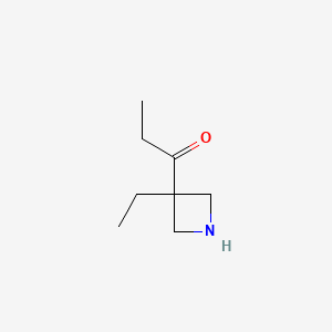 molecular formula C8H15NO B13633049 1-(3-Ethylazetidin-3-yl)propan-1-one 