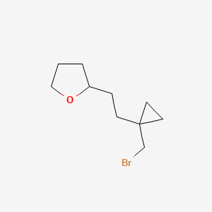 molecular formula C10H17BrO B13633087 2-(2-(1-(Bromomethyl)cyclopropyl)ethyl)tetrahydrofuran 