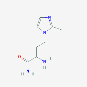 molecular formula C8H14N4O B13633101 2-Amino-4-(2-methyl-1h-imidazol-1-yl)butanamide 