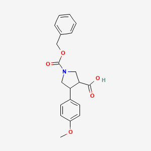 4-(4-methoxyphenyl)-1-phenylmethoxycarbonylpyrrolidine-3-carboxylic acid