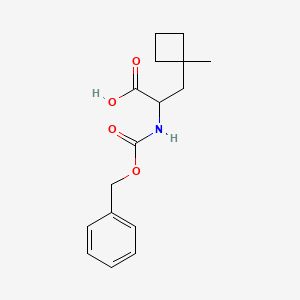 molecular formula C16H21NO4 B13633108 2-{[(Benzyloxy)carbonyl]amino}-3-(1-methylcyclobutyl)propanoic acid 