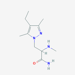 molecular formula C11H20N4O B13633127 3-(4-Ethyl-3,5-dimethyl-1h-pyrazol-1-yl)-2-(methylamino)propanamide 