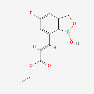 molecular formula C12H12BFO4 B13633167 Ethyl 3-(5-fluoro-1-hydroxy-1,3-dihydrobenzo[c][1,2]oxaborol-7-yl)acrylate 