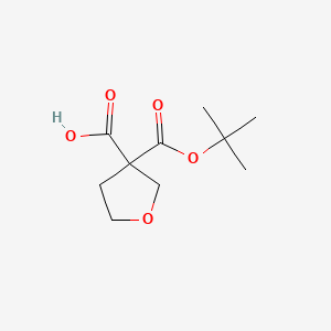 molecular formula C10H16O5 B13633169 3-[(Tert-butoxy)carbonyl]oxolane-3-carboxylic acid 