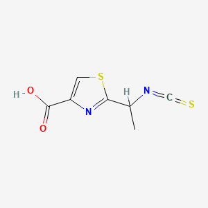 molecular formula C7H6N2O2S2 B13633186 2-(1-Isothiocyanatoethyl)thiazole-4-carboxylic acid 