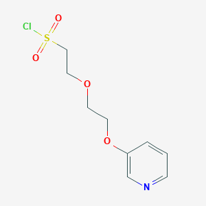 molecular formula C9H12ClNO4S B13633290 2-(2-(Pyridin-3-yloxy)ethoxy)ethane-1-sulfonyl chloride 