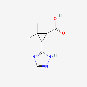 molecular formula C8H11N3O2 B13633306 2,2-dimethyl-3-(1H-1,2,4-triazol-3-yl)cyclopropane-1-carboxylic acid 