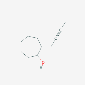 molecular formula C11H18O B13633312 2-(But-2-yn-1-yl)cycloheptan-1-ol 