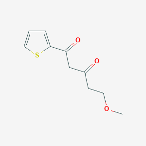 molecular formula C10H12O3S B13633314 5-Methoxy-1-(thiophen-2-yl)pentane-1,3-dione 