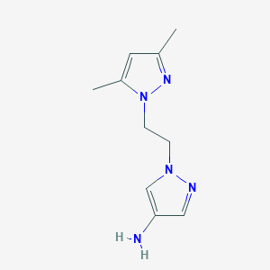 molecular formula C10H15N5 B13633379 1-(2-(3,5-Dimethyl-1h-pyrazol-1-yl)ethyl)-1h-pyrazol-4-amine 