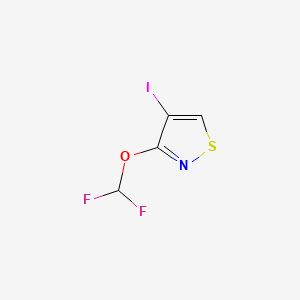 molecular formula C4H2F2INOS B13633436 3-(Difluoromethoxy)-4-iodo-1,2-thiazole 