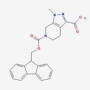 molecular formula C23H21N3O4 B13633516 6-{[(9H-fluoren-9-yl)methoxy]carbonyl}-1-methyl-1H,4H,5H,6H,7H-pyrazolo[3,4-c]pyridine-3-carboxylic acid 