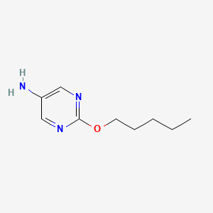 molecular formula C9H15N3O B13633531 2-(Pentyloxy)pyrimidin-5-amine 