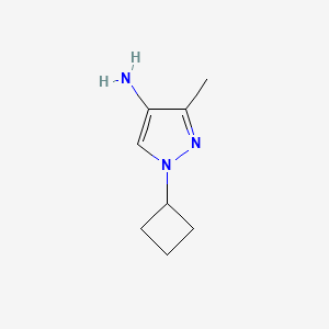 molecular formula C8H13N3 B13633581 1-cyclobutyl-3-methyl-1H-pyrazol-4-amine 