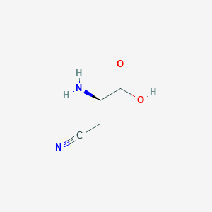 molecular formula C4H6N2O2 B13633587 D-Alanine, 3-cyano- CAS No. 6232-20-8