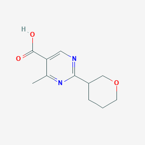 molecular formula C11H14N2O3 B13633616 4-Methyl-2-(tetrahydro-2h-pyran-3-yl)pyrimidine-5-carboxylic acid 