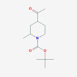 molecular formula C13H23NO3 B13633618 Tert-butyl 4-acetyl-2-methylpiperidine-1-carboxylate 