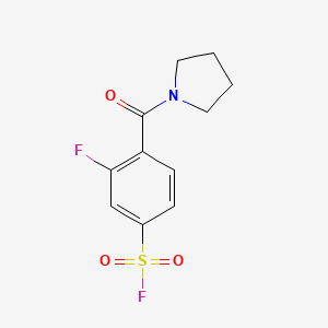 molecular formula C11H11F2NO3S B13633628 3-Fluoro-4-(pyrrolidine-1-carbonyl)benzenesulfonyl fluoride 