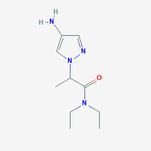 molecular formula C10H18N4O B13633651 2-(4-Amino-1H-pyrazol-1-yl)-N,N-diethylpropanamide 