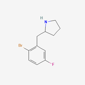 molecular formula C11H13BrFN B13633666 2-(2-Bromo-5-fluorobenzyl)pyrrolidine 