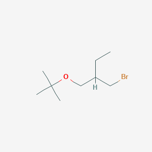 molecular formula C9H19BrO B13633672 1-Bromo-2-(tert-butoxymethyl)butane 