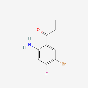 molecular formula C9H9BrFNO B13633716 1-(2-Amino-5-bromo-4-fluorophenyl)propan-1-one 