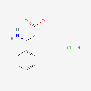 molecular formula C11H16ClNO2 B13633753 methyl (3R)-3-amino-3-(4-methylphenyl)propanoate hydrochloride 