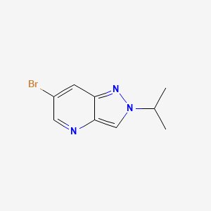 molecular formula C9H10BrN3 B13633775 6-Bromo-2-(1-methylethyl)-2H-pyrazolo[4,3-b]pyridine 