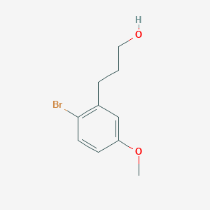 molecular formula C10H13BrO2 B13633782 3-(2-Bromo-5-methoxyphenyl)propan-1-ol 