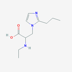 molecular formula C11H19N3O2 B13633837 2-(Ethylamino)-3-(2-propyl-1h-imidazol-1-yl)propanoic acid 