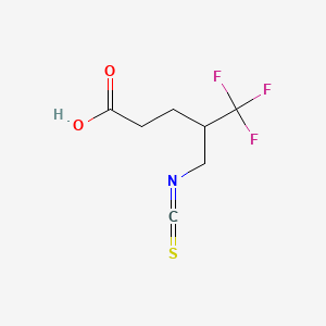 molecular formula C7H8F3NO2S B13633865 5,5,5-Trifluoro-4-(isothiocyanatomethyl)pentanoic acid 