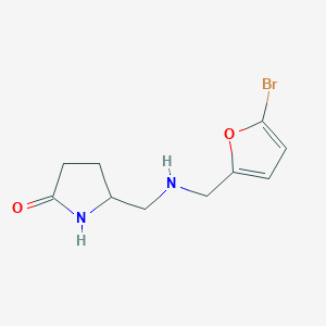 molecular formula C10H13BrN2O2 B13633900 5-((((5-Bromofuran-2-yl)methyl)amino)methyl)pyrrolidin-2-one 