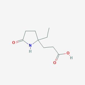 molecular formula C9H15NO3 B13633905 3-(2-Ethyl-5-oxopyrrolidin-2-yl)propanoicacid 